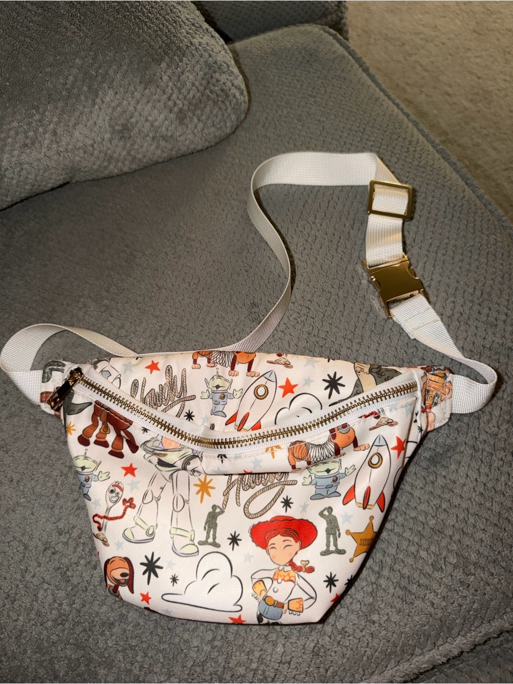 White Cartoon Waist Bag